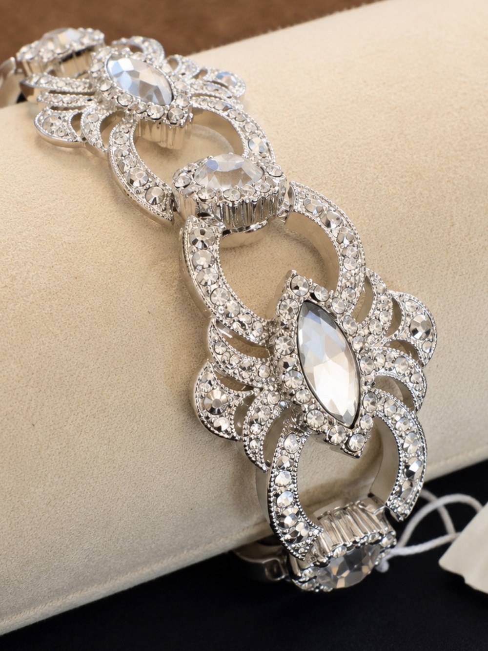 Lia Sophia Crystal Statement Bracelet Silver Tone Retired NWT Box